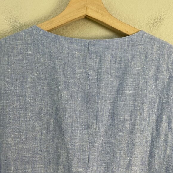 Quince Womens XL 100% European Linen Vest Blue Button Up Sleeveless Sustainable - Picture 10 of 11